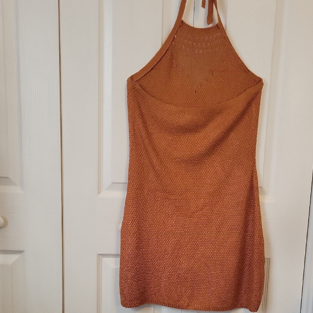 Brown Halter Knit Dress - Picture 8 of 10